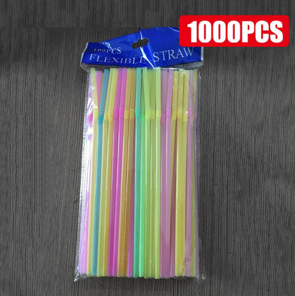 50-1000Pcs Drinking Straws Colorful & Black