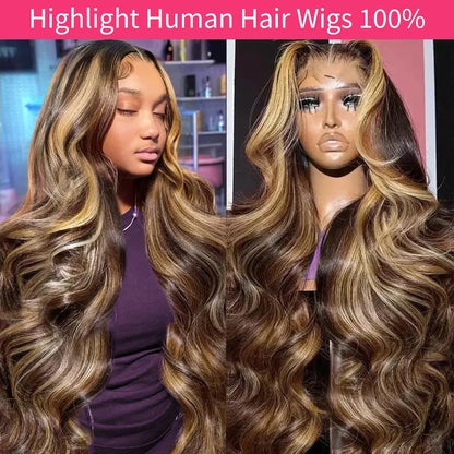 P1B30 Highlight Body Wave Human Hair Wigs 100%Human Hair Quality