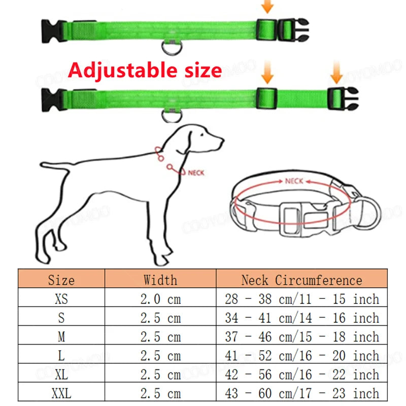 3 Modes Dog Luminous Charge Collar Led Usb Cat Dogs