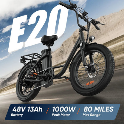 URLIFE 1000W E20 Electric Bike | 48V 13Ah Removable Battery,