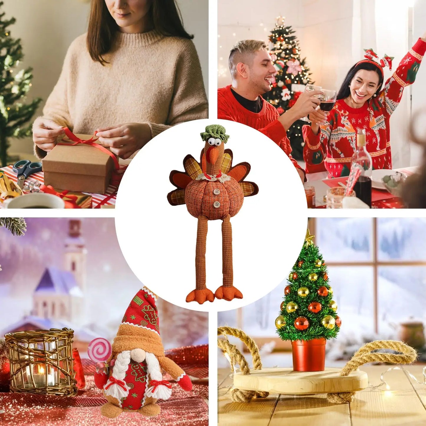 Turkey Doll Thanksgiving Plush Decoration Holiday Party