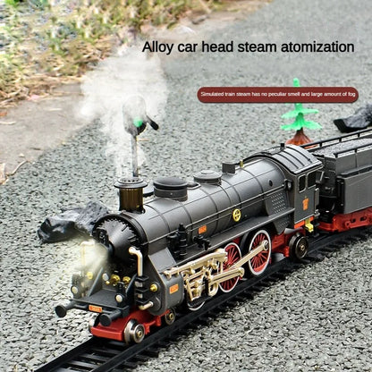 Add Water and Spray Smoke Train Model Steam Locomotive Alloy