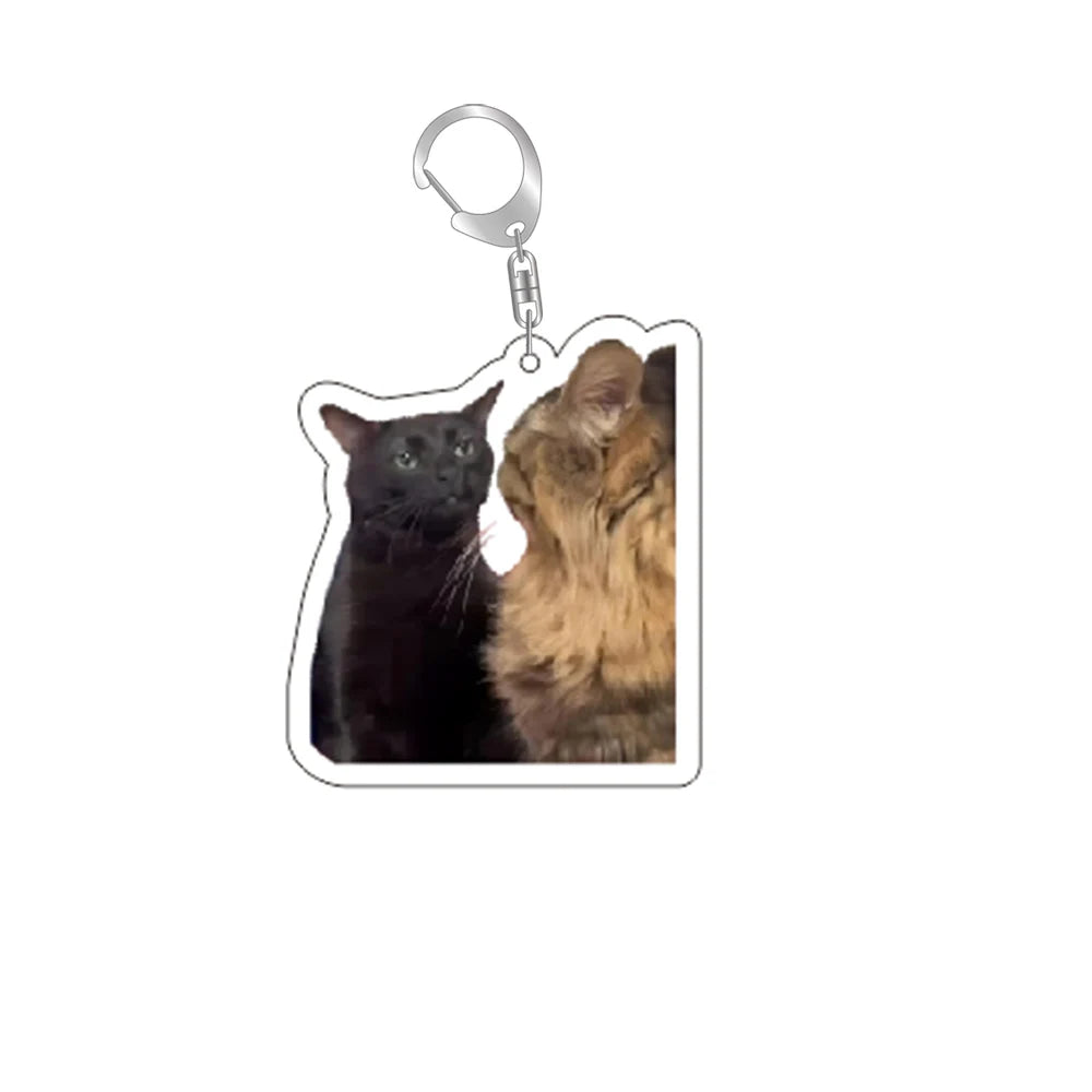 Funny Cat Memes Series Keychain Student Gift Bag Lanyard