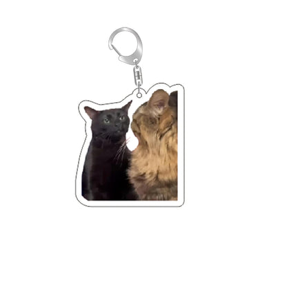 Funny Cat Memes Series Keychain Student Gift Bag Lanyard