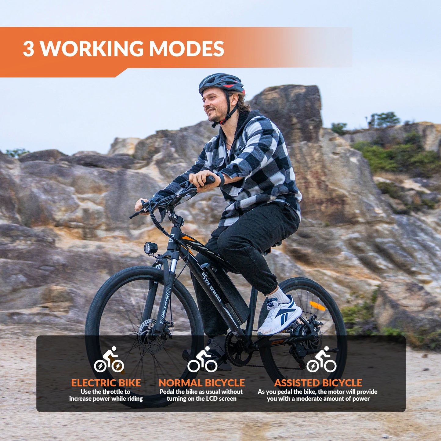 5TH WHEEL AB17 Electric Bike, 700W Peak Motor, 23 Mph Max Speed, Color