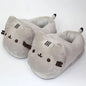 Cartoon Full Covered Cat Slippers Warm Winter Slides Soft Plush