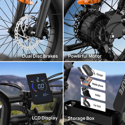 Peak 1500W Electric Mountain Bike with 48V 15.6Ah