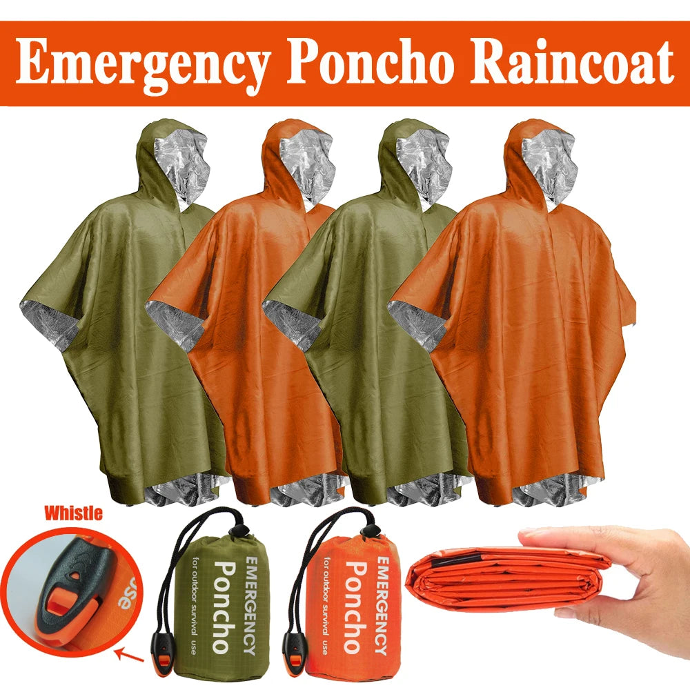 3 In 1 Outdoor Military Raincoat Hooded Sleeve Waterproof