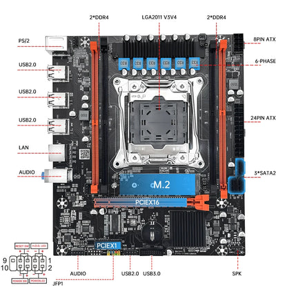MOUGOL X99 Gaming Motherboard Kit with Intel