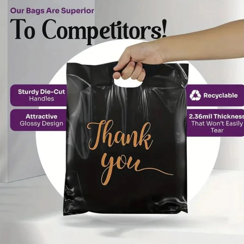 100PCS Thanksgiving Gift Bag Black Product Shopping Bag Candy