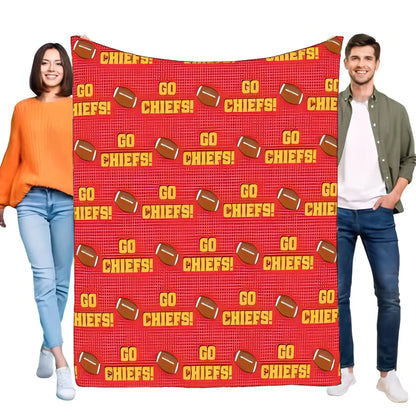 Go Chiefs! Super Soft Fleece Blanket Sports Throw for Fans, Cozy