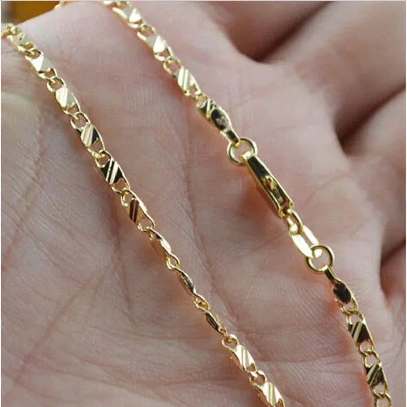 Exquisite Fashion 18K Gold Color Filled Necklace For Women Men