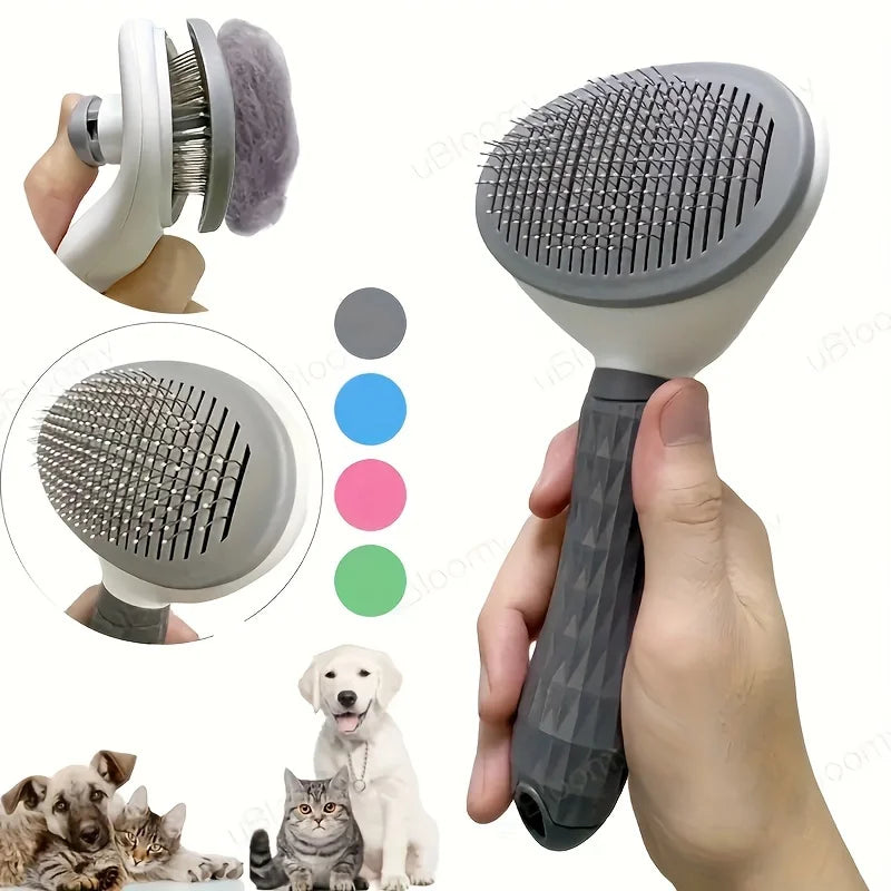 One-Click Pet Hair Removal Comb for Effortless Grooming