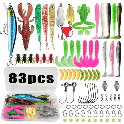 Fishing 83/133/193/239/409pcs Fishing Lure Kit For