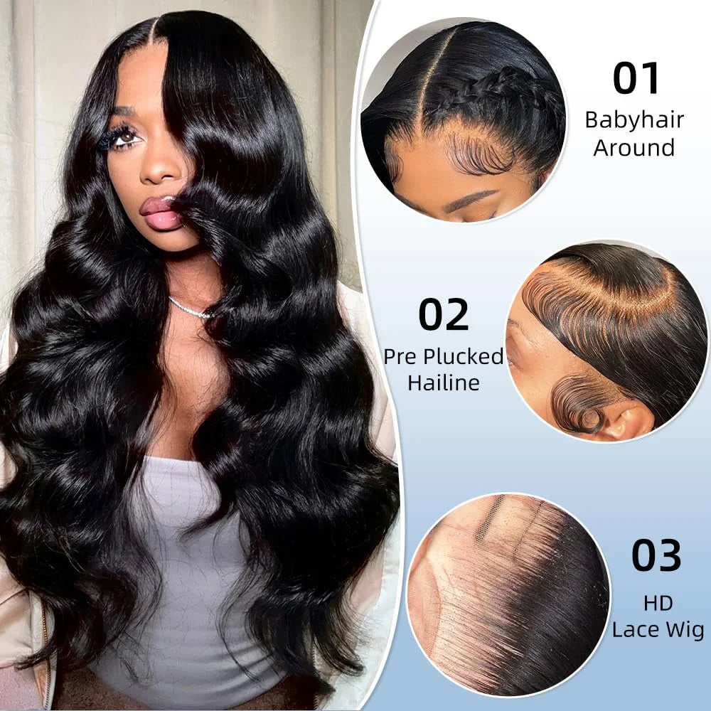 200 Density Body Wave 13x4 360 HD Transparent Lace Front