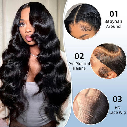 200 Density Body Wave 13x4 360 HD Transparent Lace Front