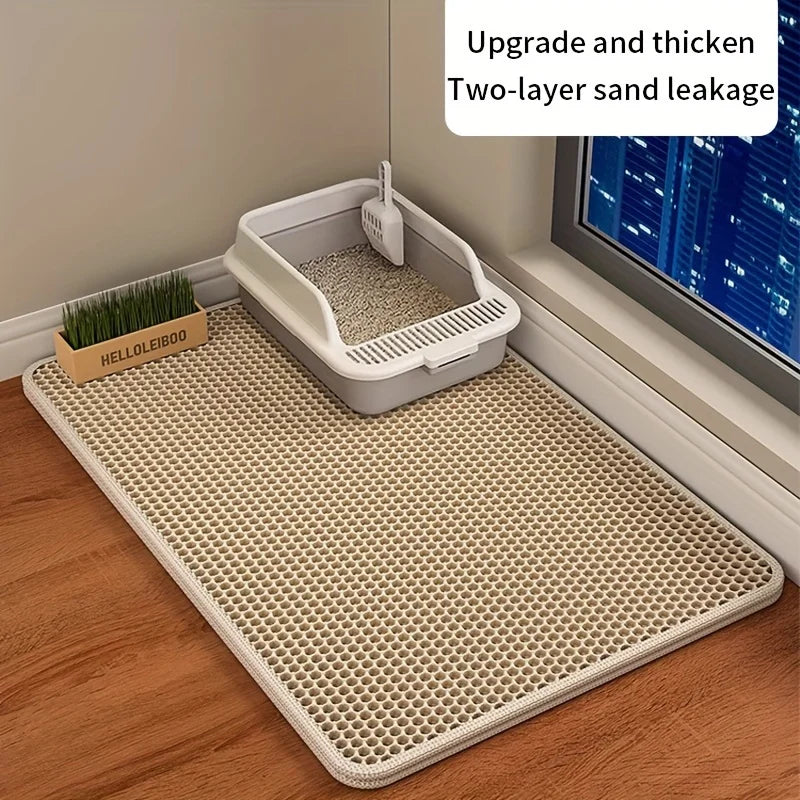 1Pc Large Size Cat Litter Mat-Advanced Honeycomb Double Layer