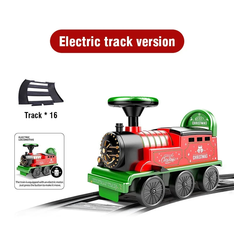 Ride-On Train with Track Children Toy Train with Lights Sounds