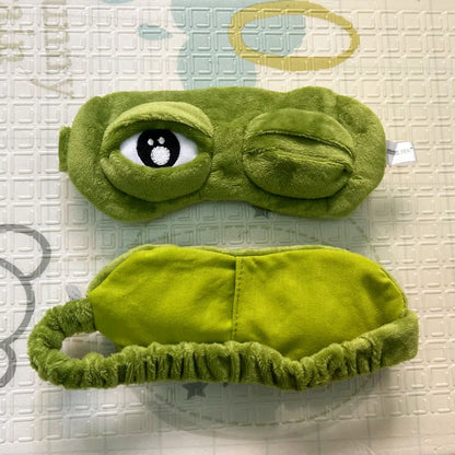 3D Sad Frog Sleep Mask Natural Sleeping Eyeshade