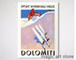 Retro Zermatt Chamonix Skiing Art Poster Vintage Australia