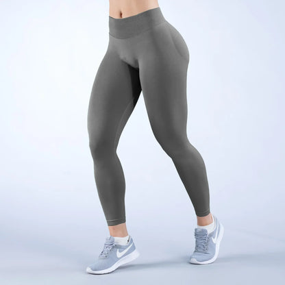 Seamless Women Solid Waist Yoga Pants