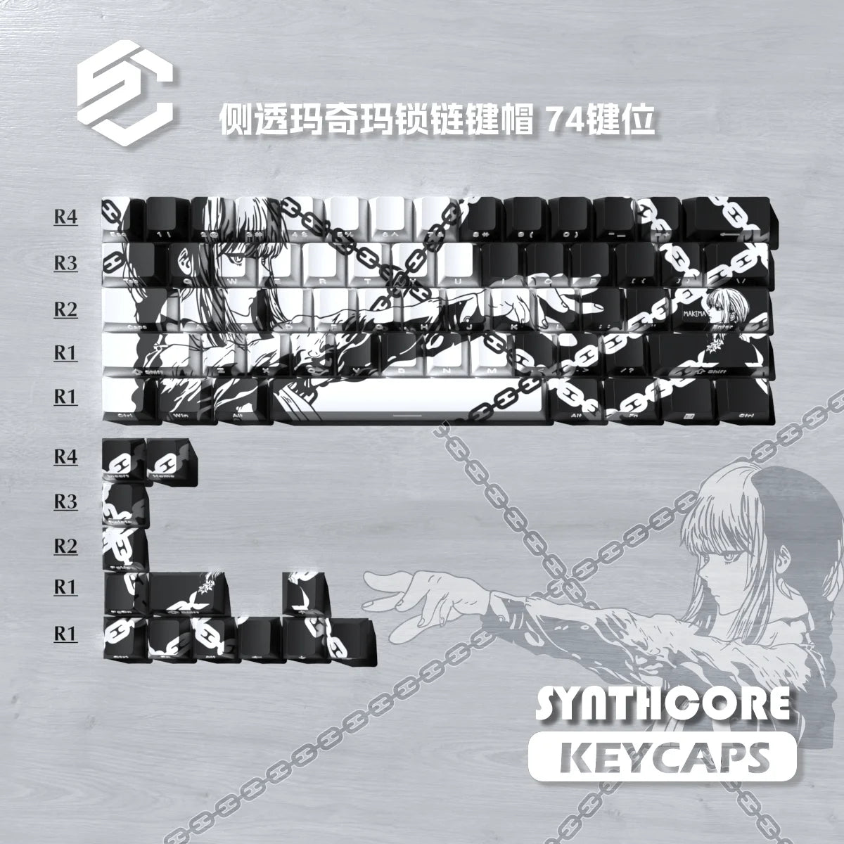 Makima Anime Keycaps Cartoon 129 Keys PBT Keycap Chreey Keycaps