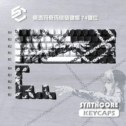 Makima Anime Keycaps Cartoon 129 Keys PBT Keycap Chreey Keycaps