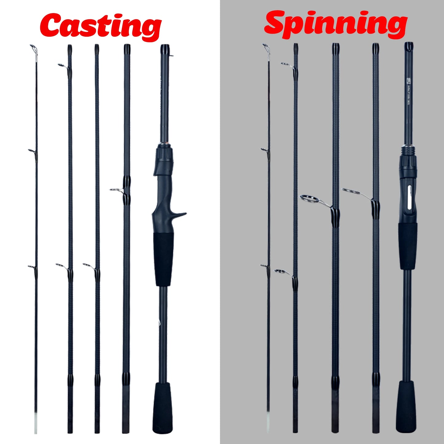 PHISHGER Spinning Baitcasting Travel Carbon Mini