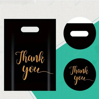 100PCS Thanksgiving Gift Bag Black Product Shopping Bag Candy