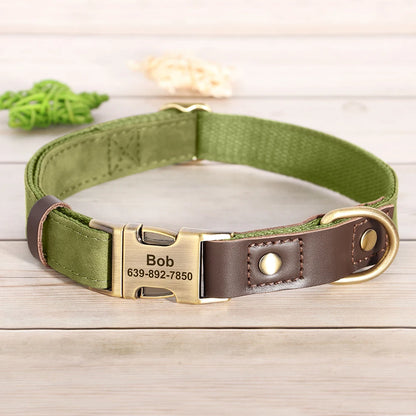 Free Custom PU Leather Dog Collar Engraved Dog Collars