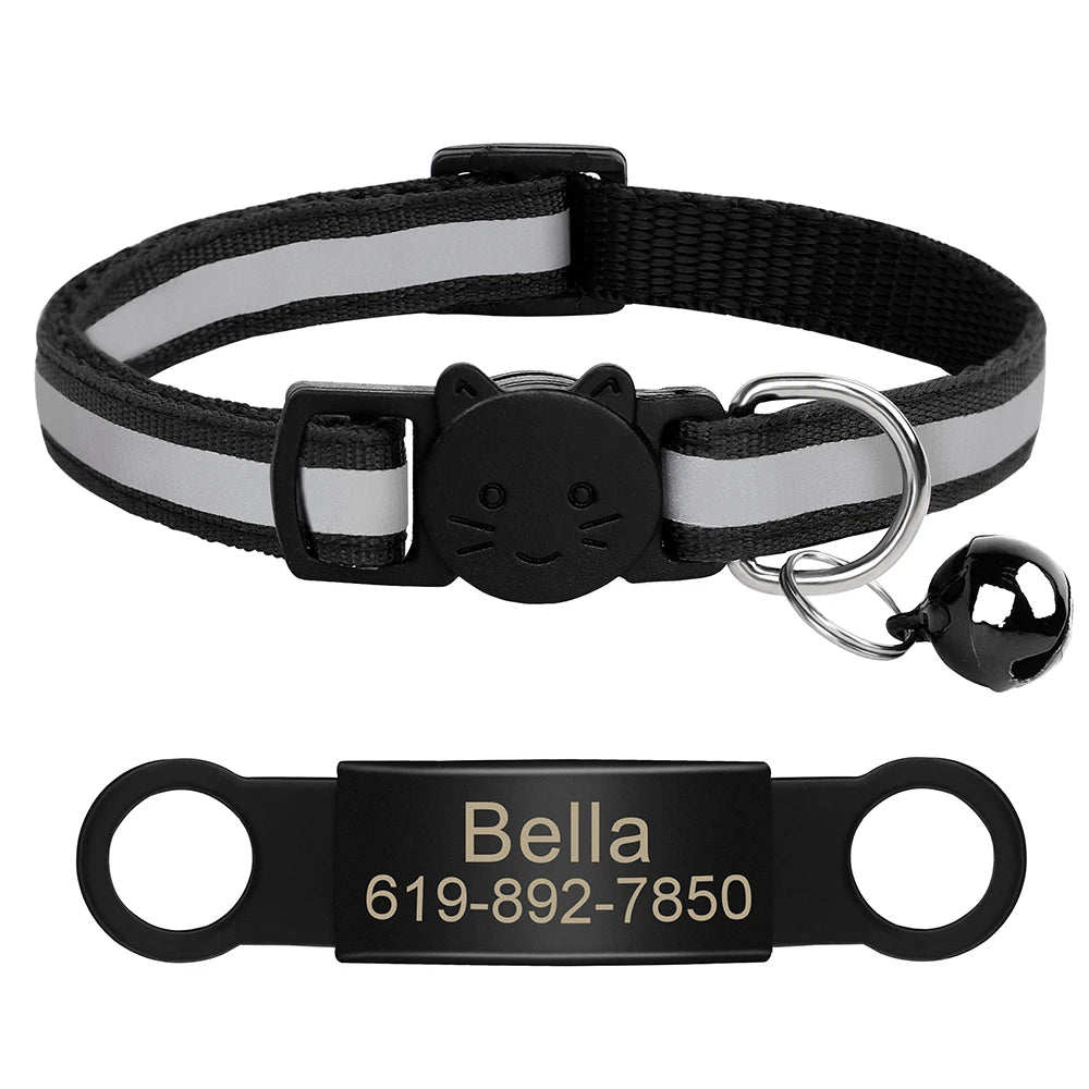 Customized Cat Collar Reflective Cat Collar Free Engraved