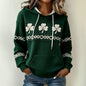 st patricks day women hoodie green clover