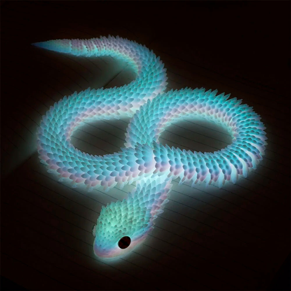 3D Printed Snake Decoration Colorful Model 3D