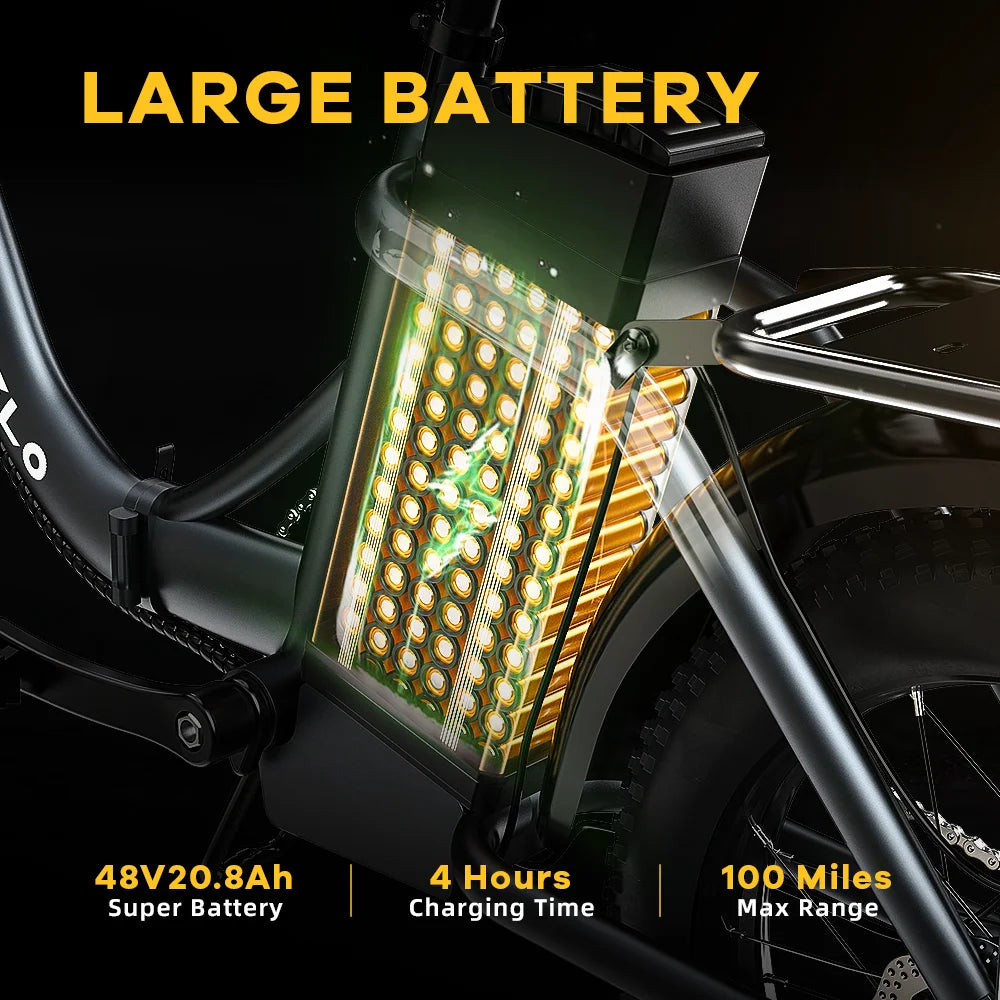 Cybervelo MARS700 1000W Folding Electric Bike,48V 20.8AH