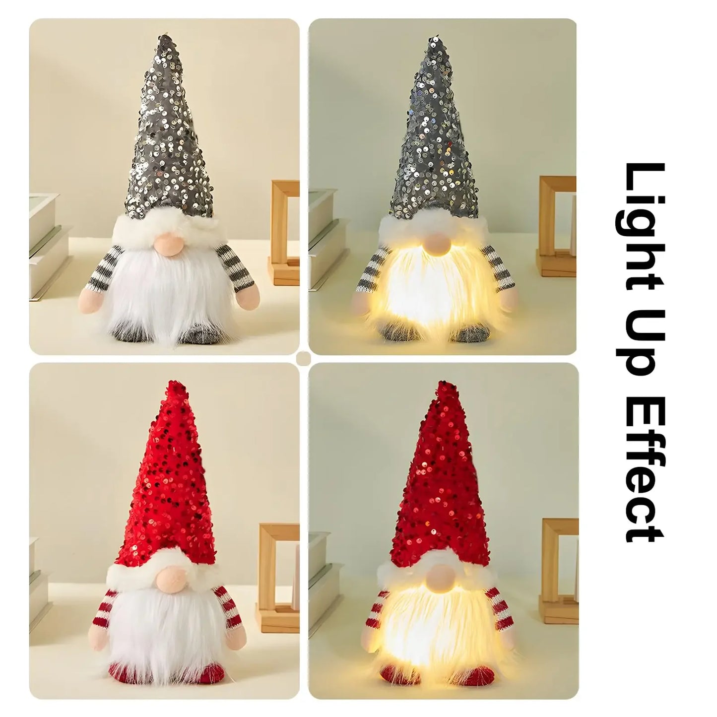 1~2pcs Gnome Christmas Decorations 30cm Light Up