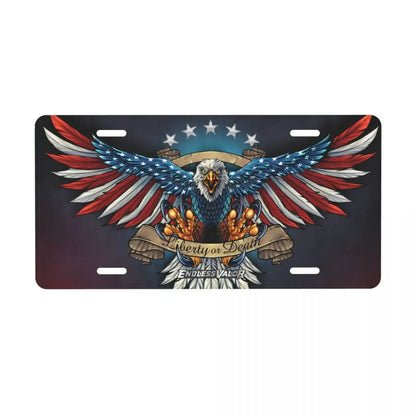 American Flag Bald Eagle Metal License Plate USA