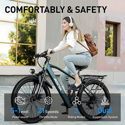 26'' Electric Bike for Adults,750W Peak Motor Mountain