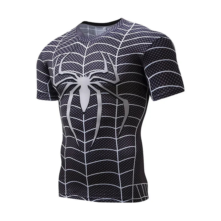 Marvel T Shirt Avengers Spiderman Iron Man Black