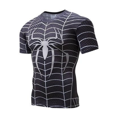Marvel T Shirt Avengers Spiderman Iron Man Black