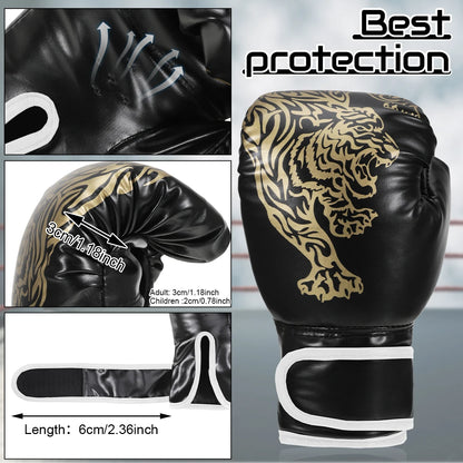 Adults Boxing Gloves Breathable PU Leather Fighting Gloves Kids Boxing