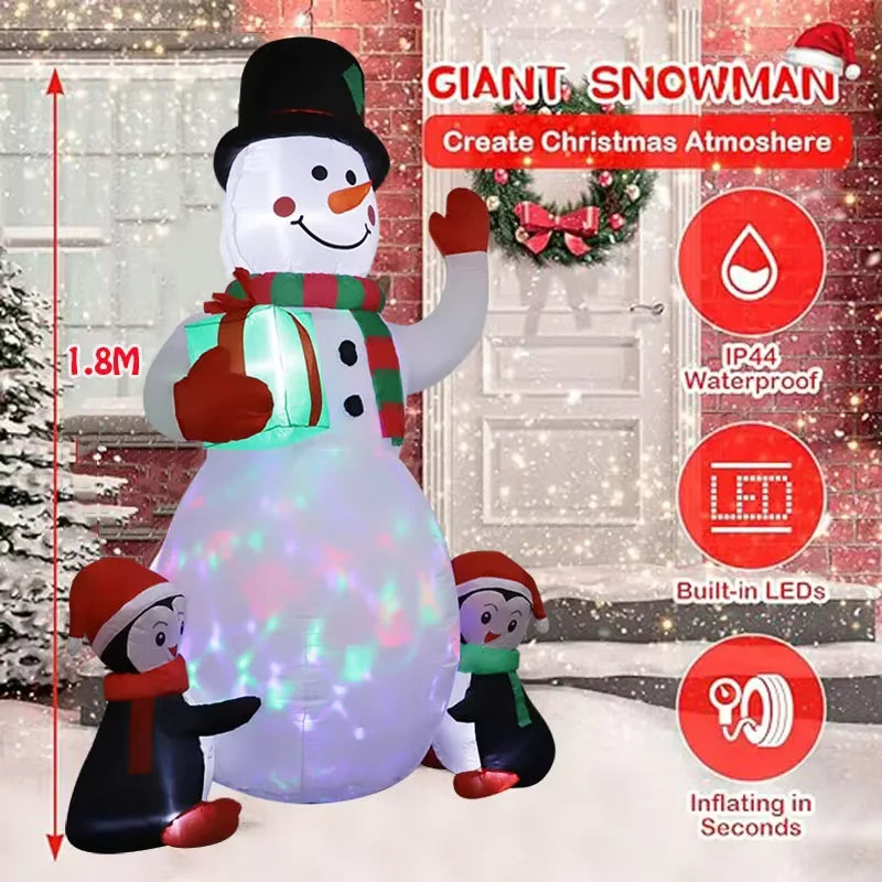 1pc Christmas Decoration Inflatable Toy Gift Snowman 