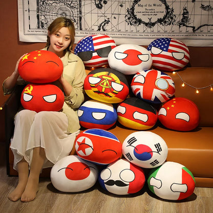Hot  10/30/50cm Polandball Country Ball Toy Plush Pendant Plush Doll