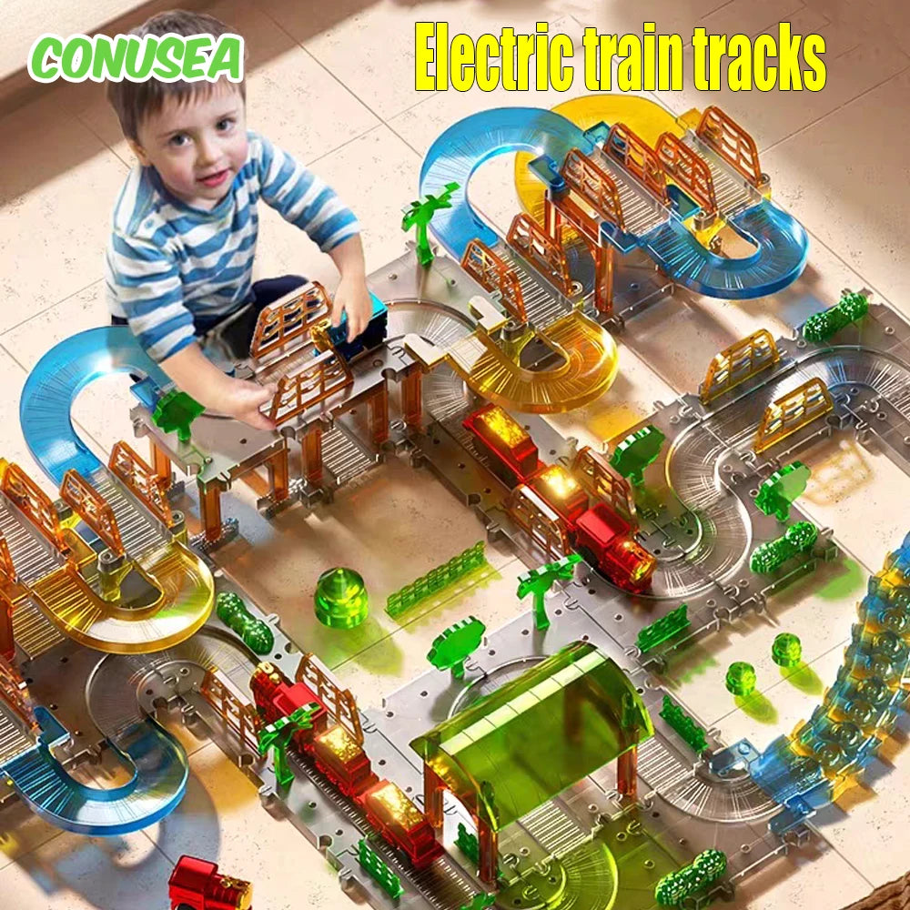 Electric train tracks Toys Splicing Track Trains Transparent