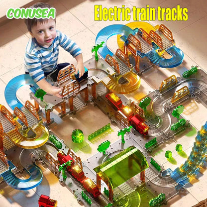 Electric train tracks Toys Splicing Track Trains Transparent