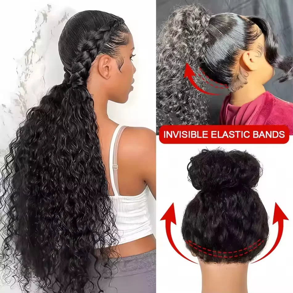 200 Density Water Wave Lace Front Wig 4x4 5x5