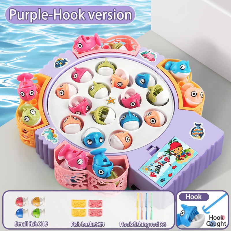 Magnetic Rotating Fishing Game Plate - Fishing Toy with Music