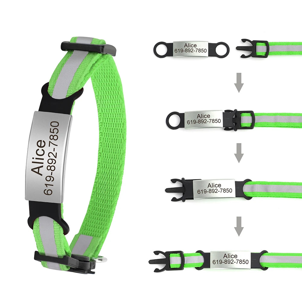 Customized Cat Collar Reflective Cat Collar Free Engraved