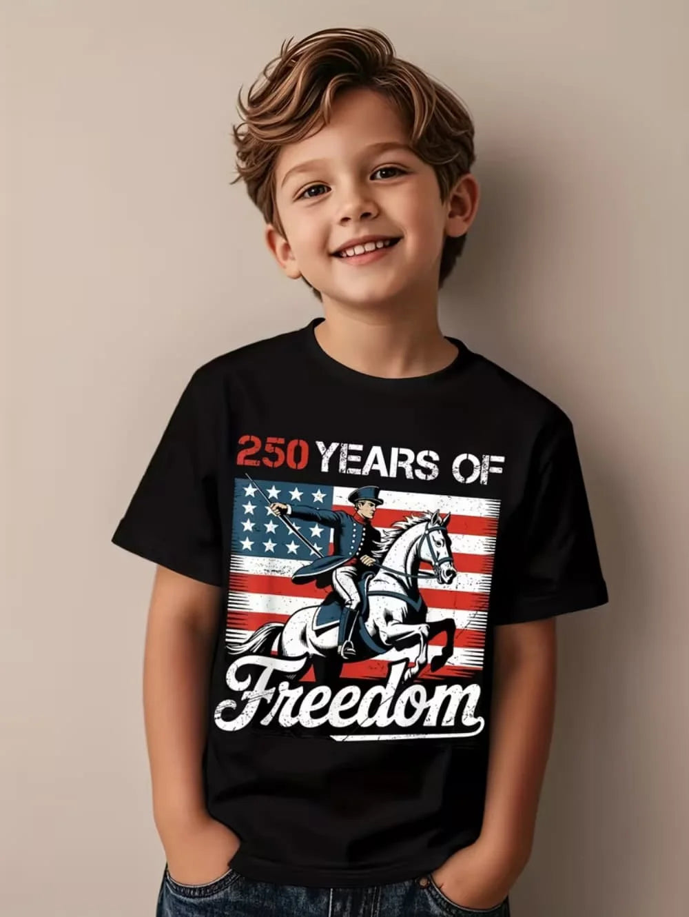 T-Shirt for Kids America 250th Birthday Eagle Flag 250 Years