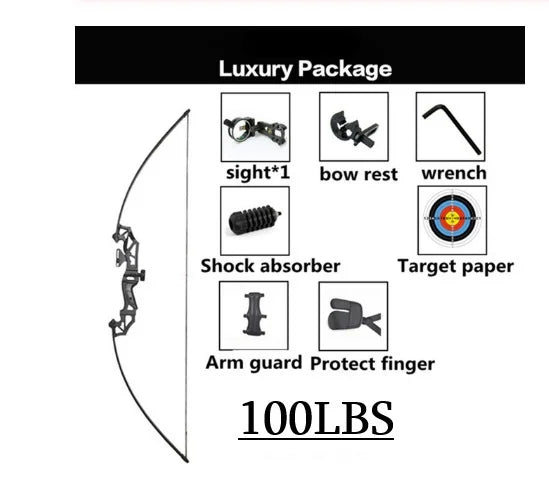 New High Quality Metal 80-100lbs Straight Powerful Archery