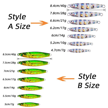 5pcs Metal Jig Fishing Lure Weights 7g-40g Trolling